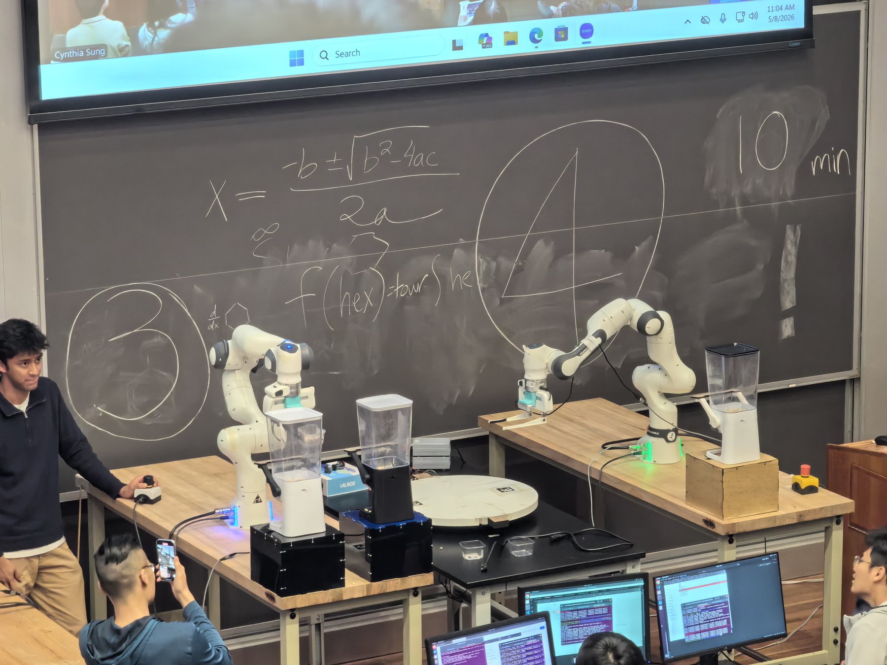 Dual-arm dispensing robot demonstration